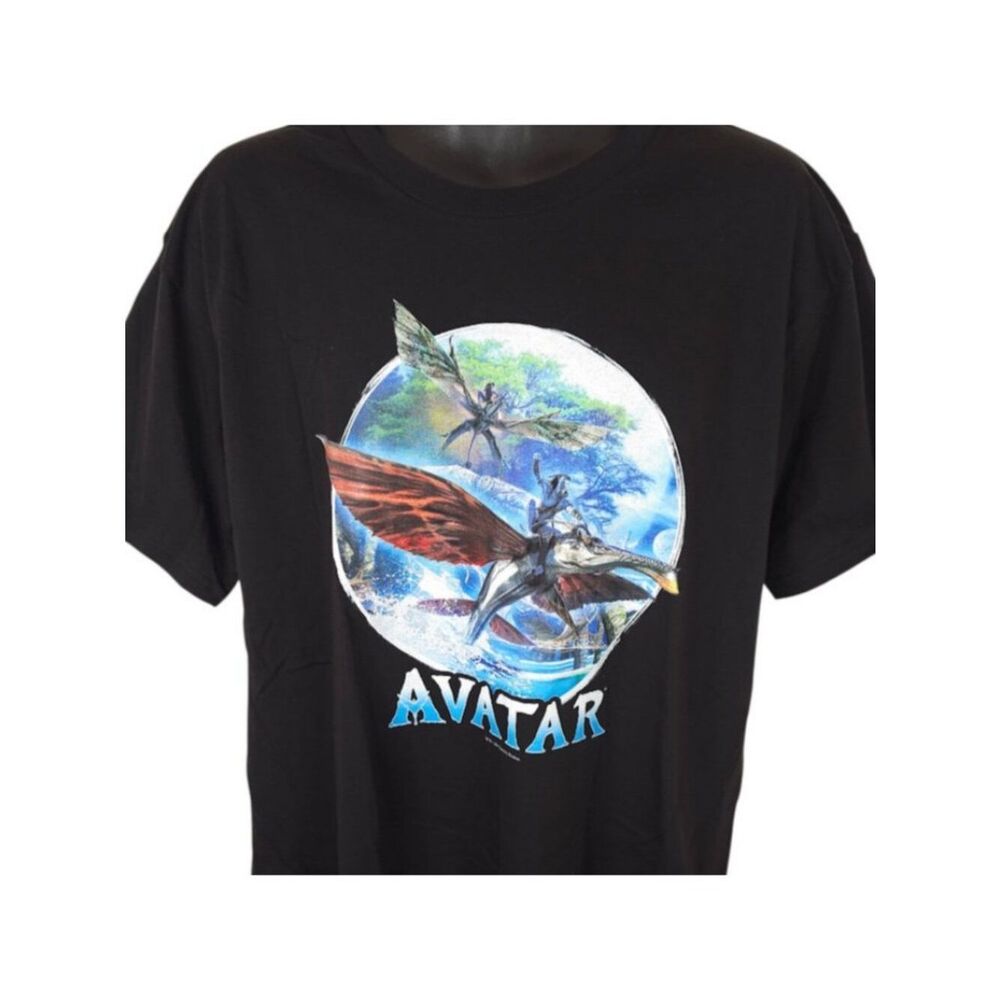 Avatar T Shirt Mens Size XL Black Banshee Flight The Way Of Water Movie Promo